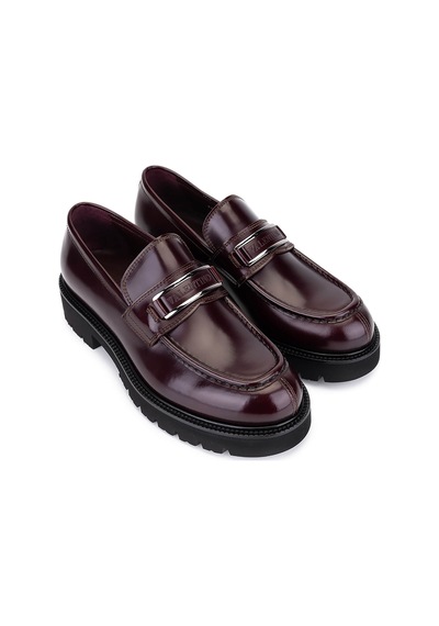 Valentino Erkek Hakiki Deri Bordo Loafer Ayakkabı 667 20922 Erk Ayk Y25 Bordeaux Bordo