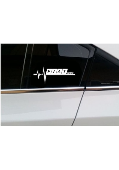Oto Sticker Fiat Sport Nabız Kalp Atışı Sticker 2 Adet