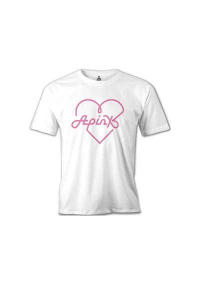Apink - Logo Kalp Beyaz Erkek Tshirt