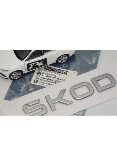 Dk Tuning Enyaq Elroq Ön Kaput Gri Yazı Logo Arma Skoda İle Uyumlu Ön Arma