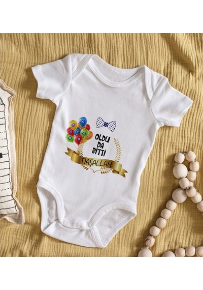Bitmeyenkartus Bk Kids Sünnet Tasarımlı Bebek Body Zıbın - Model 4 Çok Renkli