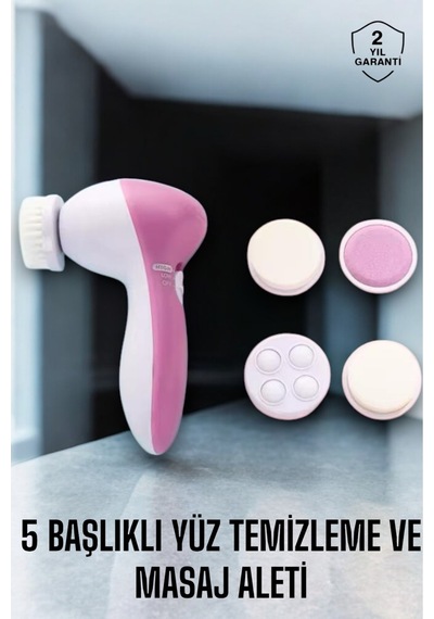 Taşınabilir Yüz Temizleme Cihazı Masaj, Peeling, Temizlik 5 Başlıklı Çok Renkli