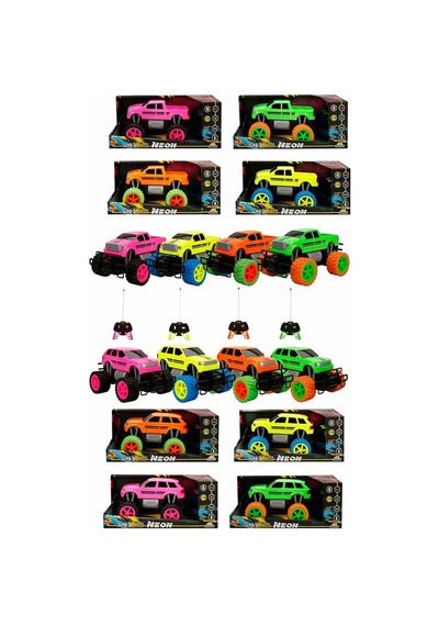 1:18 Uzaktan Kumandalı Neon Jumbo Weels USB Şarjlı Araba 26 cm. 1