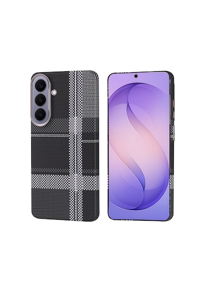 Maks Technology Samsung Galaxy Uyumlu S26 Plus Kılıf M-safe Şarj Özellikli Karbon Fiber Görünümlü Mkst Nekst Kapak - Siyah-gri
