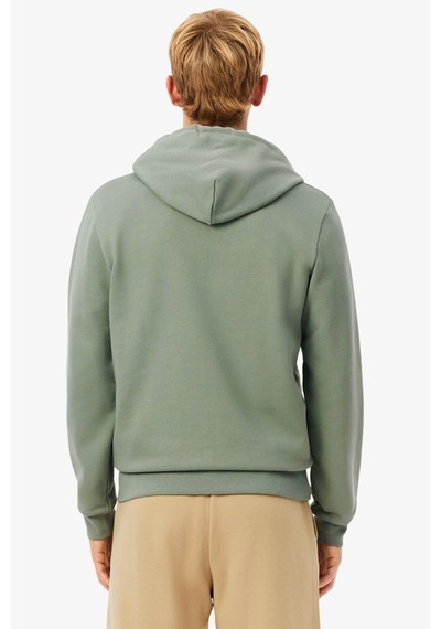 Lacoste Men's Full Zip Hoodie Sweatshirt Erkek Kapüşonlu Tam Fermuar Sweatshirt Yeşil