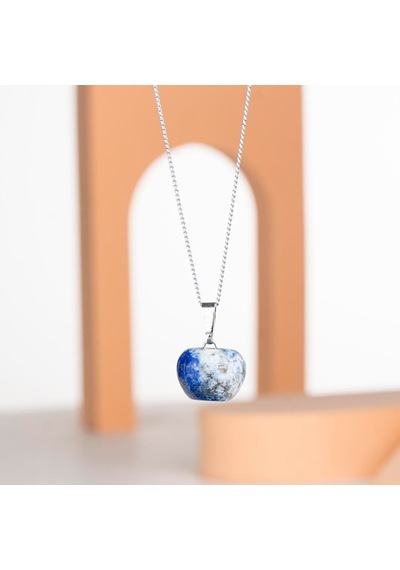 Lapis Lazuli Elma Temalı Doğal Taş Kolye Renkli