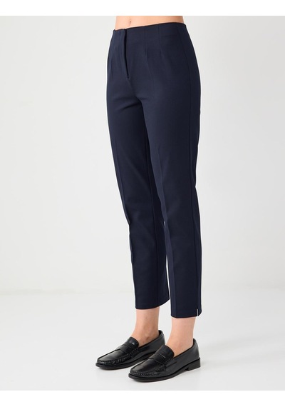 Jimmy Key Lacivert Normal Paça Yüksek Bel Örme Pantolon 5ww185670494