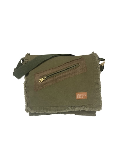 Old Cotton Cargo Vintage Salaş Orta Boy Unisex Günlük Çapraz Postacı Tablet Çantası M 32 Cm X 27 Cm Haki