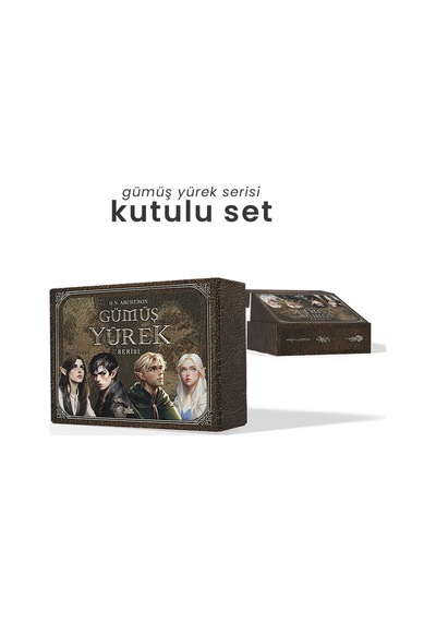 Gümüş Yürek Serisi - Üç Kitaplık Hediyeli Yan Boyamalı Kutu