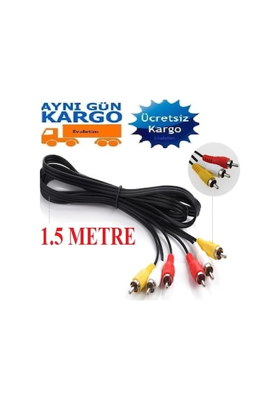 Alfais 5006 3Rca To 3 Rca Ses Görüntü Tos Scart Kablosu