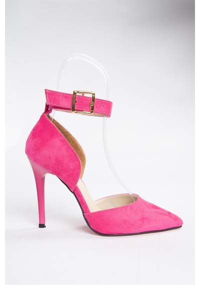 Fox Shoes Fuşya Süet Kadın Topuklu Ayakkabı K654073302 Fuşya