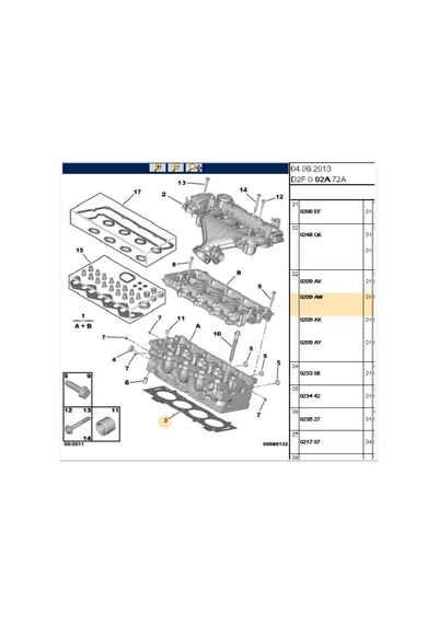 Silindir Kapak Contası Dw10 1,30 307 308 407 508 607 807 Expert C4 C5 C8 Jumpy Scudo 0209aw