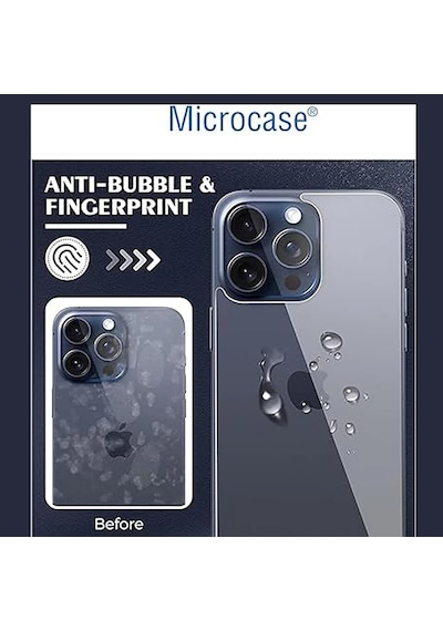 Apple Uyumlu iPhone 15 Pro Arka Kapak İçin Tempered Glass Cam Koruma - Al3270