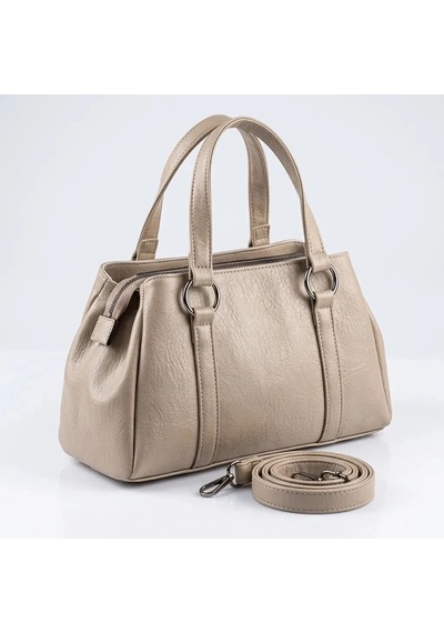 Zennamoda Bej Yumuşak Deri Kadın El Ve Omuz Çantası 3 Bölmeli Günlük Şık Çanta Çok Renkli