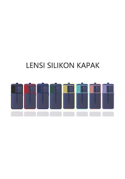 Noktaks - Oppo Uyumlu Oppo Reno 2z - Kılıf Slayt Sürgülü Arkası Buzlu Lensi Kapak - Sarı