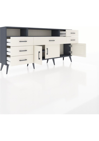 Arges Konsol 3 Raflı 6 Çekmeceli 3 Kapaklı 176x30x83 Antrasit-aytaşı/aytaşı Aytaşı/aytaşı Arges Konsol 3 Raflı 6 Çekmeceli 3 Kapaklı 176x30x83 Antrasit-aytaşı/aytaşı Aytaşı/aytaşı