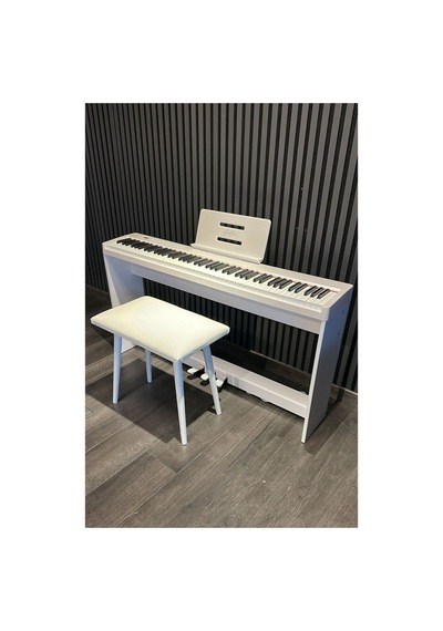 Beyaz Digital Piyano Hassasiyetli 88 Dolgu Tuş 3 Pedal Tabure Kulaklık Dahil