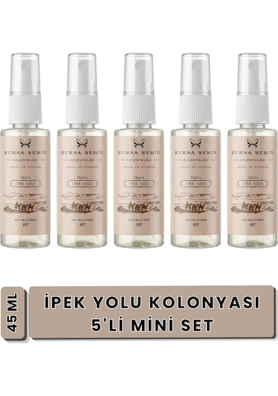Bursa Şehir Kolonyaları, 5'li İpek Yolu Kolonyası, Parfüm Etkili Mini Kolonya, Sprey Başlıklı