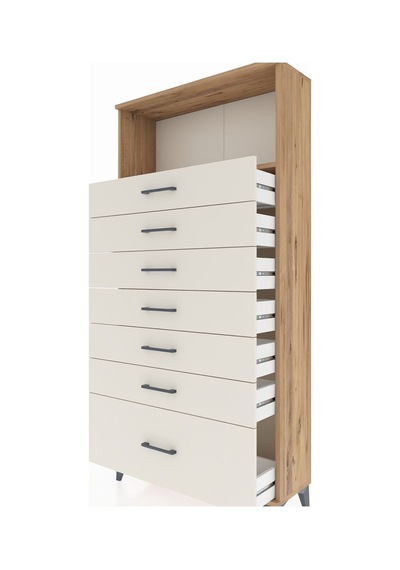 Arges Dolap Tek Raflı 7 Çekmeceli 88x30x182 Çam-aytaşı Atlas Çam