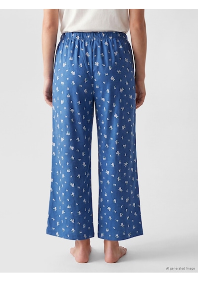 Lcw Dream Lacivert Beli Lastikli Desenli Kadın Kaprili Pijama Altı