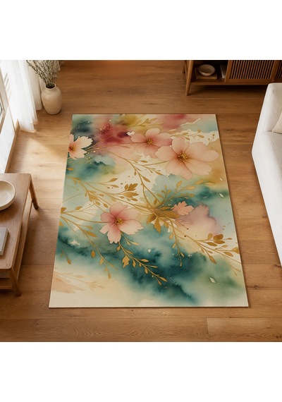 Kartela Halı Vela Halı Kaymaz Taban Makinede Yıkanabilir Halı - 100 X 150 Cm Çok Renkli