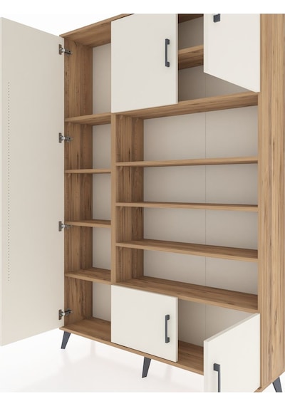 Arges Dolap 10 Raflı 5 Kapaklı 132x30x195 Çam-aytaşı/çam Çam Arges Dolap 10 Raflı 5 Kapaklı 132x30x195 Çam-aytaşı/çam Çam