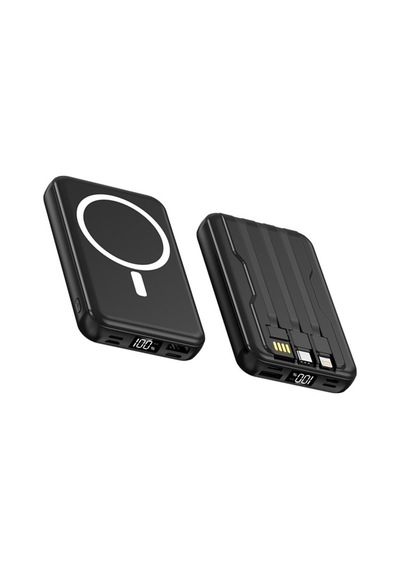 Snapron Snp-3005 10.000 Mah Kablosuz Hızlı Şarj Magsafe Powerbank Led Ekranlı Çoklu Girişli