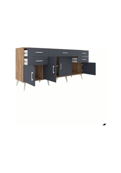 Hyperion Konsol Tek Raflı 5 Çekmeceli 4 Kapaklı 176x44x83 Çam-antrasit Antrasit Hyperion Konsol Tek Raflı 5 Çekmeceli 4 Kapaklı 176x44x83 Çam-antrasit Antrasit