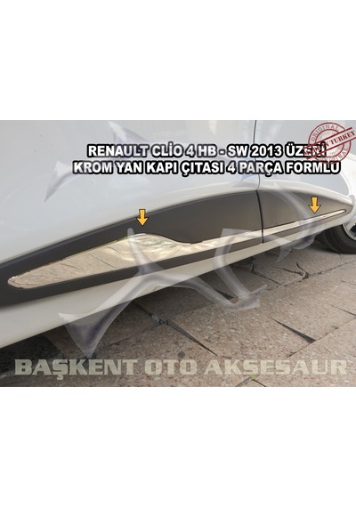 Renault Clio 4 Hb Formlu Krom Yan Kapı Çıtası 4 Parça 2013 Üzeri