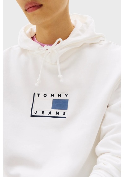 Tommy Jeans Erkek Sweat Dm0dm21623 Ybl Beyaz Beyaz