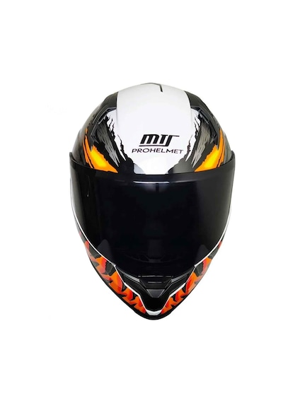 Mts Pro Helmets M-910 Kapalı Motosiklet Kaskı Beyaz - Siyah - Turuncu