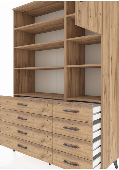 Hyperion Dolap 8 Raflı 8 Çekmeceli Tek Kapaklı 132x44x195 Çam-çam/çam Atlas Çam/atlas Çam Hyperion Dolap 8 Raflı 8 Çekmeceli Tek Kapaklı 132x44x195 Çam-çam/çam Atlas Çam/atlas Çam