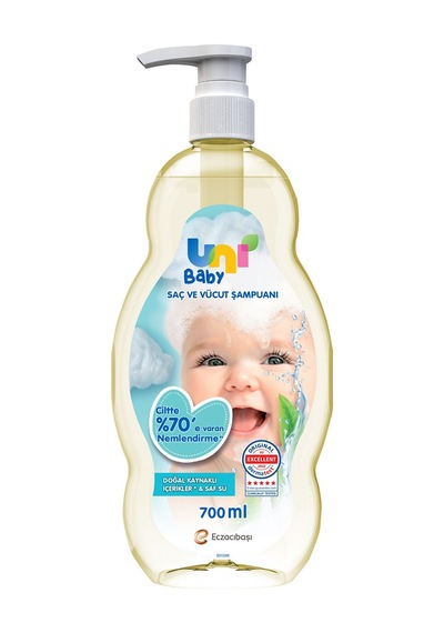 Uni Baby Bebek Saç Ve Vücut Şampuanı 700ml Klasik Pompalı 3lü