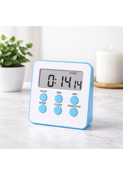 Mr Alarmlı Dijital Öğrenci Sınav Masa Kronometresi 24 Saat Geri Sayım Timer, 2 Kademeli Alarm, Lcd Ekranlı Mavi