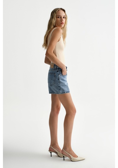 Açelyaokcu Premium Kaida Denim Mini Şort Mavi