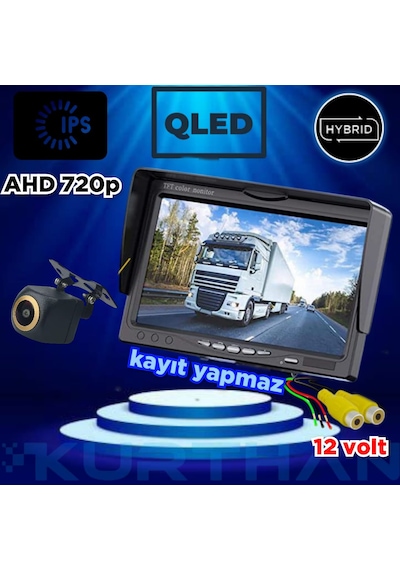 7'' Qled Ips Ekran Ve 1 Adet Ahd 720p Balık Gözü Kamera 12v