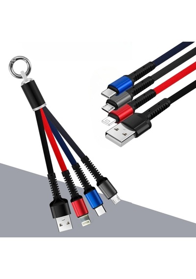 Işıklı Anahtarlık Model 3 İn 1 Usb Çıkışlı Mikro,type-c Ve İphone Uyumlu Şarj Kablosu Diğer