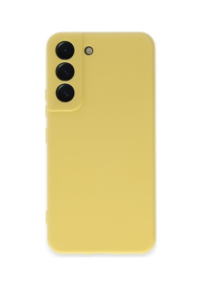 Samsung Galaxy S22 Ile Uyumlu Kılıf Nano Içi Kadife Sarı Renk Kamera Korumalı Silikon Kapak Col169799-sarı