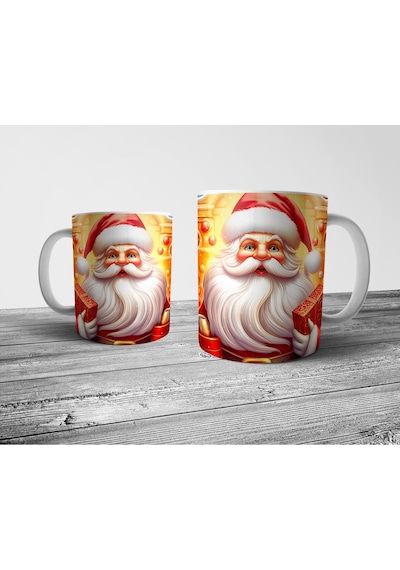 Noel Baba Yılbaşı Christmas Kupa Bardak Model 9 Çok Renkli