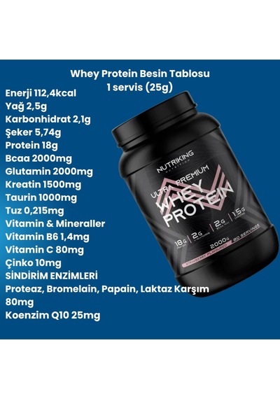 Whey Protein Tozu 2000g 80 Servis Çilek Aramalı Karışık