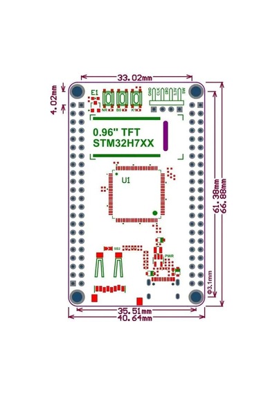 Stm32h743vıt6 Geliştirme Kartı Kit 0.96 St7735 Tft Lcd, Ov7725 Kamera, 2mb Flash, 8mb Qspı, Arm Cortex-m7 480mhz