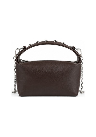 Nura Collection Kadın Mini Boy Zımbalı El Ve Omuz Çantası Çapraz Askılı - Kahverengi - 895071522 Kahverengi
