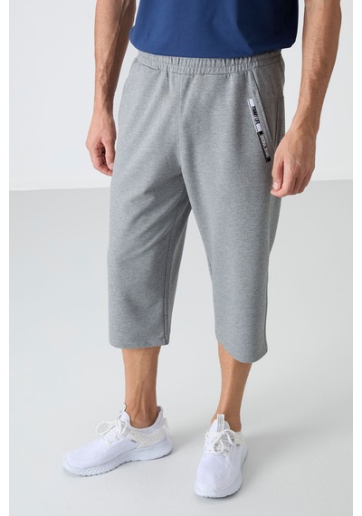 Tommylife Tommy Life Gri Melanj Ön Cep Detaylı Standart Kalıp Klasik Paça Erkek Kapri - 83092 GRI MELANJ