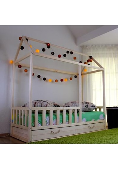 Markaawm Markaawm Montessori Çocuk Yatak Doğal Ahşap 90X190 Karyola Buse Akçaağaç