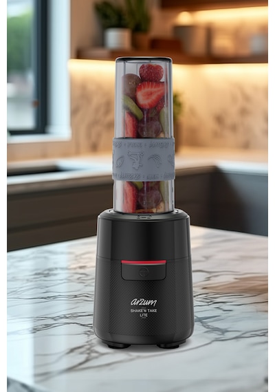 Arzum AR1191 Shake'N Take Lite Kişisel Blender 550W, 550 ml Taşınabilir Şişe, Buz Kırma Özellikli, Siyah