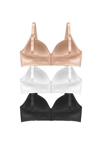 Cottonill Bra - Elvia Büyük Beden Parlak Balensiz Straplez Minimizer Kadın Sütyen 3'lü Paket-2 Çok Renkli