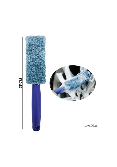Jant Ve Egzoz Temizlik Süngeri Mopu Mikrofiber Metalsiz İçi Sünger Yumuşak Mavi 1 Adet
