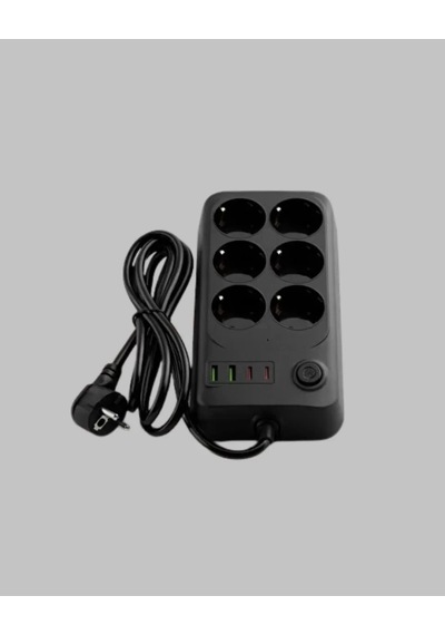 Home 6 Prizli Çoklu Uzatma Kablosu Usb Type-c Hızlı Şarj Termal Koruma Diğer