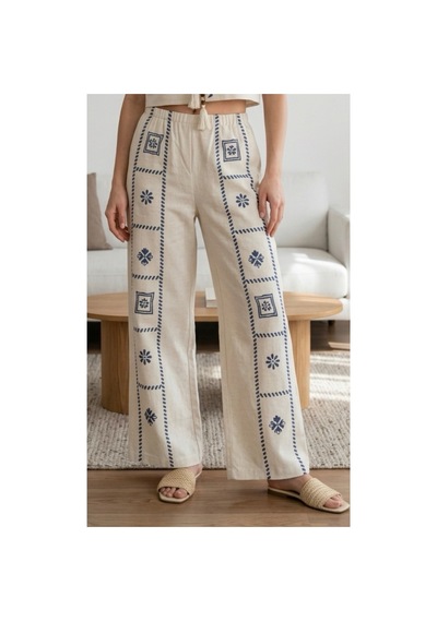 Nibu Boutique Nakış Detaylı Alt Üst Takım Ekru