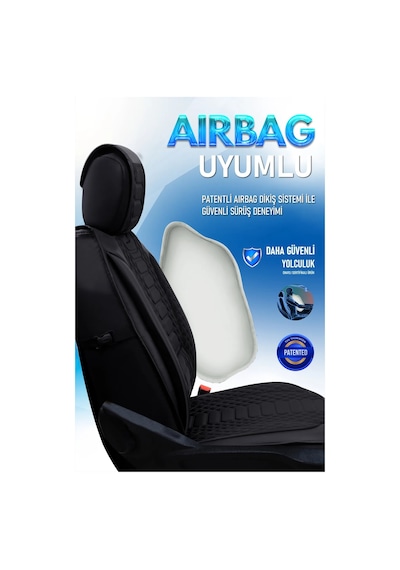 Fiat Egea Hb Uyumlu Lüks Deri Oto Koltuk Kılıfı Ön Arka Takım Set Siyah Royal Model Fs